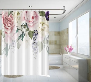 3D Schöne Blumen 89 Duschvorhang Wasserdicht Faser Bad Daheim Windows Toilette - Picture 1 of 3