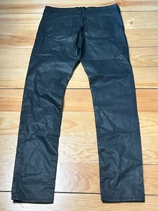 The Kooples Men's Size 31 Black Coated Slim Skinny Jeans Skull Studs - Picture 1 of 7