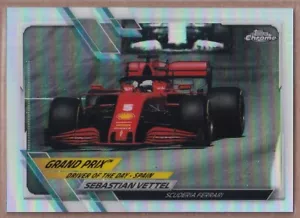 2021 Topps Chrome Formula 1 Refractors #165 Sebastian Vettel / Driver of the Day - Picture 1 of 2