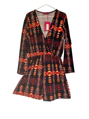 Mameluco colorido delantero envolvente manga larga Boohoo talla 20 (US 16) cintura elástica nuevo con etiquetas Foto 1 de 4