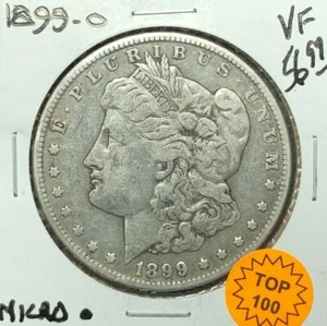 Dólar de plata Morgan 1899-O ~ en muy buen estado ~ micro "O" ~ superior "100" ~ - Imagen 1 de 2