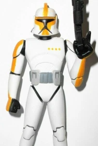 STAR WARS Clone Wars 2005 CLONE TROOPER CAPTAIN yellow animated movie series - Picture 1 of 2