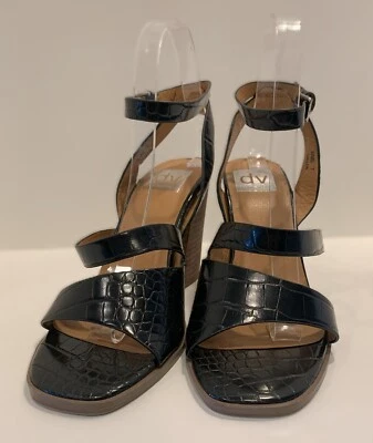 Dolce Vita Callen Negro Serpiente Texturizado Tobillo Correa Pila Tacón Alto Talla 7 Foto 1 de 4