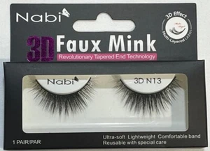 False Eye Lashes 3D Faux Mink Nabi 3D N13 Reusable Beauty Fashion Lightweight - Picture 1 of 2