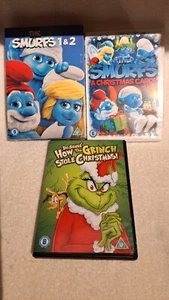 THE SMURFS: 1 & 2 + CHRISTMAS CAROL + GRINCH STOLE CHRISTMAS ( DVD ) - Picture 1 of 7