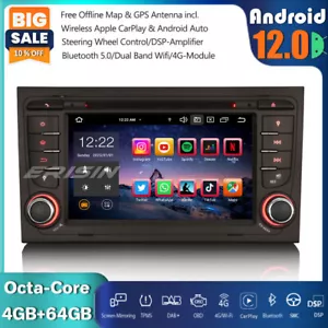8-Core Android 12 Car Stereo Radio SatNav CarPlay Audi A4 S4 RS4 RNS-E Seat Exeo - Picture 1 of 18