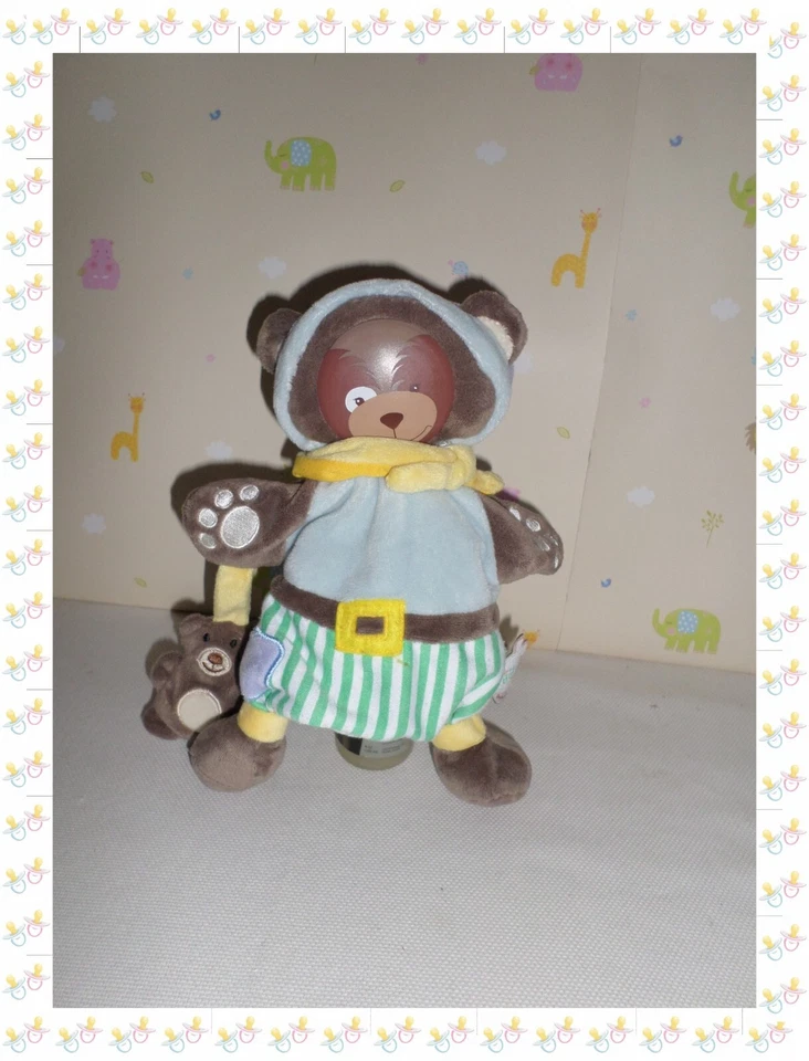 Doudou marionnette Mario bouille de doudou Doudou & Cie ourson bleu neuf