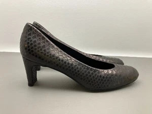 Stuart Weitzman Womens Heels Size 10M Snake Skin Print Brown Leather Pumps New - Picture 1 of 9