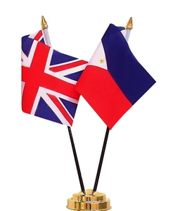 United Kingdom & Philippines Double Friendship Table Flag Set - Picture 1 of 3