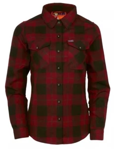 Dixxon TKO Flannel Women's Large Red Black Plaid XLong Sleeve Pockets New - Picture 1 of 6