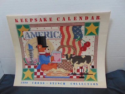 Keepsake Calendar 1990  Cross Stitch Collection 1989 Craftways Corp. Samplers - Image 1 of 4