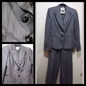๐$240 Nine West grigio nero neo classico gessato 2 pezzi pantaloni tuta nuova con etichette ~ 4 M3020 - Foto 1 di 12