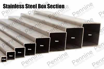 SGS METALS STAINLESS STEEL SQUARE Box Section - Bespoke Lengths Available to order
