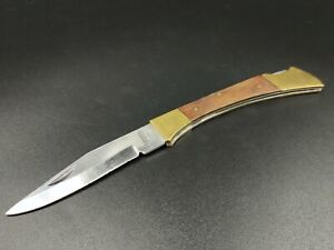 Wood & Brass Folding Pocket Knife - Made In Germany - Rostfrei - Explorer - AJ11