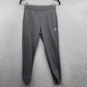 Champion Girls Jogger Pants Gray Knit Elastic Waist Pockets Logo Size L 14/16 - Picture 1 of 12
