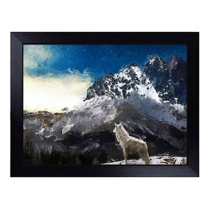 White Wolf With A Mountain Landscape Lap Tray Cushioned Bean Bag Padded Dinner - Picture 1 of 4