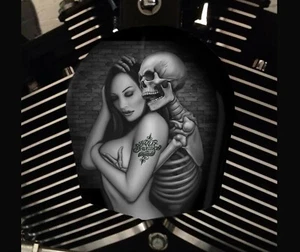 Harley Davidson Custom Horn Cover Touring Dyna Softail Sportster M8 GAL/SKELETON - Imagen 1 de 1