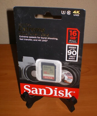 SanDisk 16GB Extreme SDHC UHS-I Memory Card * Class 10 * 90 MB/s 600x SEALED - Image 1 of 4