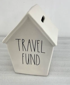 Rae Dunn Travel Fund Money Bank Ceramic Birdhouse Style - Picture 1 of 8
