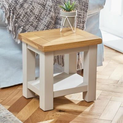 THE FURNITURE MARKET Cotswold Grey Painted Lamp Side Table - CG19