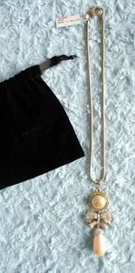 St. John Faux Pearl Teardrop Pendant Necklace Brooch Combo $270 NEW - Picture 1 of 6