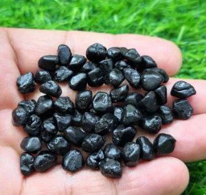Wonderful Black Spinal Raw 60 Pcs Lot Size 9-11 mm A+ Loose Gemstone For Jewelry - Picture 1 of 7