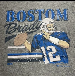 Boston Patriots Tom Brady #12 Pro Merch Shirt Men NFL Gray No Size Tag Crew Neck - Picture 1 of 9