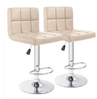 LACOO 33 in. - 44 in. Height khaki Low Back Metal Adjustable Bar Stool - Image 1 of 4