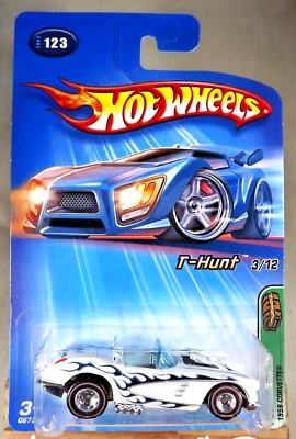 2005 Hot Wheels #123 Treasure Hunt 3/12 1958 CORVETTE Branco com Real Riders DD Sp - Imagem 1 de 4