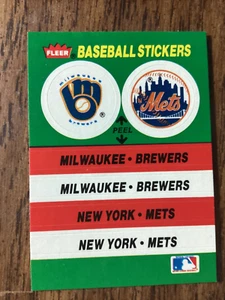 Fleer Baseball Sticker Karte - Bild 1 von 2