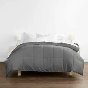 Down Alternative All Season Comforter Kaycie Gray So Soft Collection (6 Colors!) - Picture 1 of 40