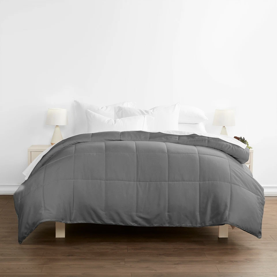 Down Alternative All Season Comforter Kaycie Gray So Soft Collection (6 Colors!) - Image 1 of 3