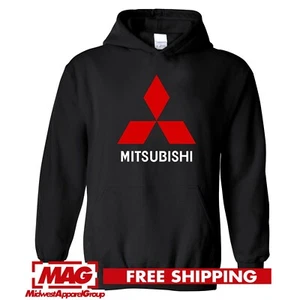MITSUBISHI SCHWARZER HOODIE Logo Automotive Jdm Sweatshirt Motor Evo Lancer Tuner - Bild 1 von 3