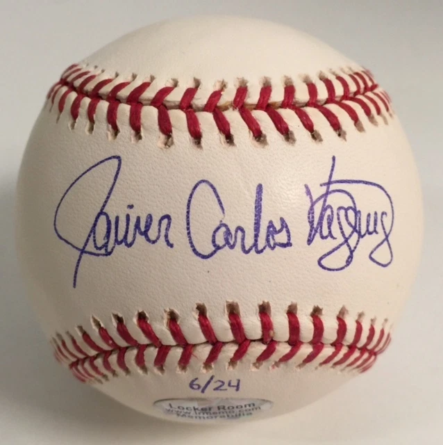 Javier Carlos Vazquez Signed OMLB Rawlings Baseball Inscribed Middle Name 6/27 - Image 1 of 2