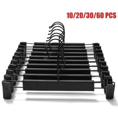 Вешалки для одежды, брюк, держатели для юбок с поворотными крючками 360°, регулируемые зажимы - Изображение 1 из 4