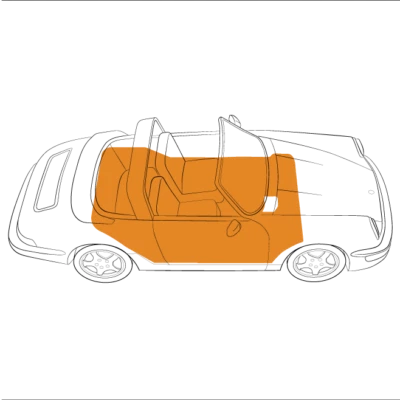 Kit de alfombras Porsche 912 67-69 Targa negro gris tostado tejido cuadrado felpa Foto 1 de 4