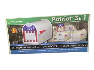 postmaster Patriot 3 in 1 Premium Steel 81% Larger than Rural White Mailbox New - Picture 1 of 6