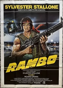 FIRST BLOOD *RAMBO* 1982 ORIGINAL ITALIENISCHES 2-BLATT FILMPLAKAT - Bild 1 von 8