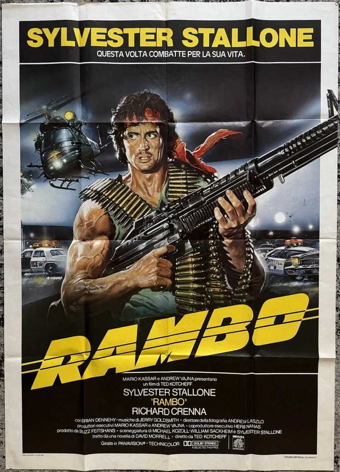 FIRST BLOOD *RAMBO* 1982 ORIGINAL ITALIAN 2-SHEET MOVIE POSTER - Bild 1 von 4