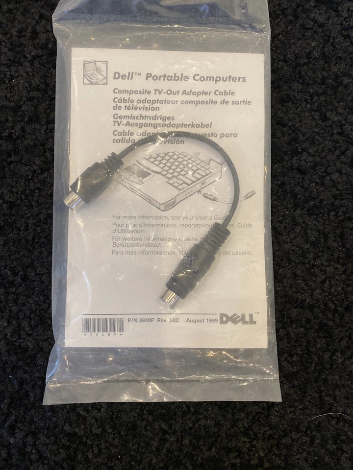 Dell Composite TV-Out Adapter Cable P/N 07309P REV:A02 BRAND NEW - Image 1 of 1