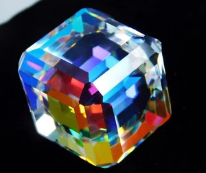Topazio mistico multicolore naturale brasiliano certificato 112 ct taglio cubo pietra preziosa - Foto 1 di 9