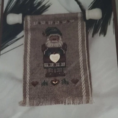Lorri Birmingham Merry Xmas Banner Cross Stitch Pattern & Charms Christmas Santa - Image 1 of 4