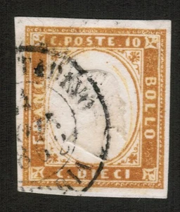 REGNO DI SARDEGNA 1863 Effigie 10c bistro us - Picture 1 of 1