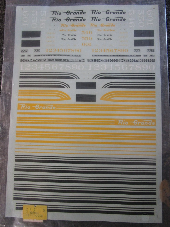 Calcomanías escala HO: unidad diésel Rio Grande F por microescala (DW) Foto 1 de 1