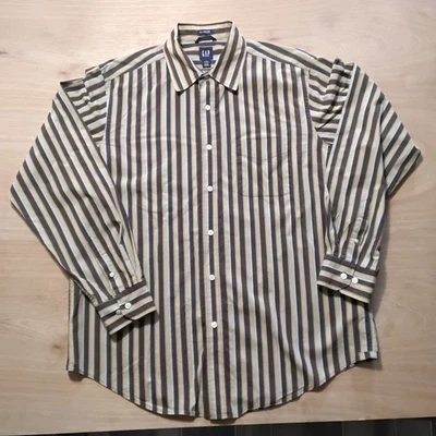 Gap Men Shirt Sz Large 16-16.5 Long Sleeve 100% Cotton Striped Button Down Dress - Image 1 of 4