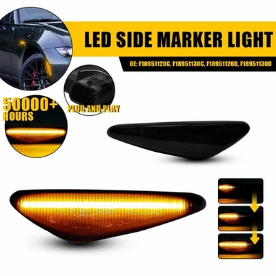 Luz de señal de giro LED ámbar dinámico ámbar ahumado para Fiat 124 Spider 17-20 Foto 1 de 4