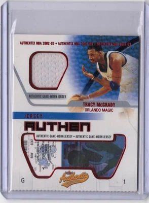 2002-03 Fleer Authentix Game Worn Jersey Card Tracy McGrady - Image 1 of 2