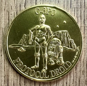 Star Wars Droids C-3PO Gold Coin Vintage Kenner 1984 RARE Type 2 - Picture 1 of 2