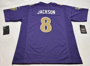 Maglia Nike Lamar Jackson #8 Baltimore Ravens NFL taglia YOUTH Large 14/16 nuova con etichette nuova - Foto 1 di 14
