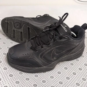 NIKE AIR MONARCH FULL LENGTH AIR MENS BLACK LACE UP SNEAKERS 11.5 4E - Picture 1 of 8